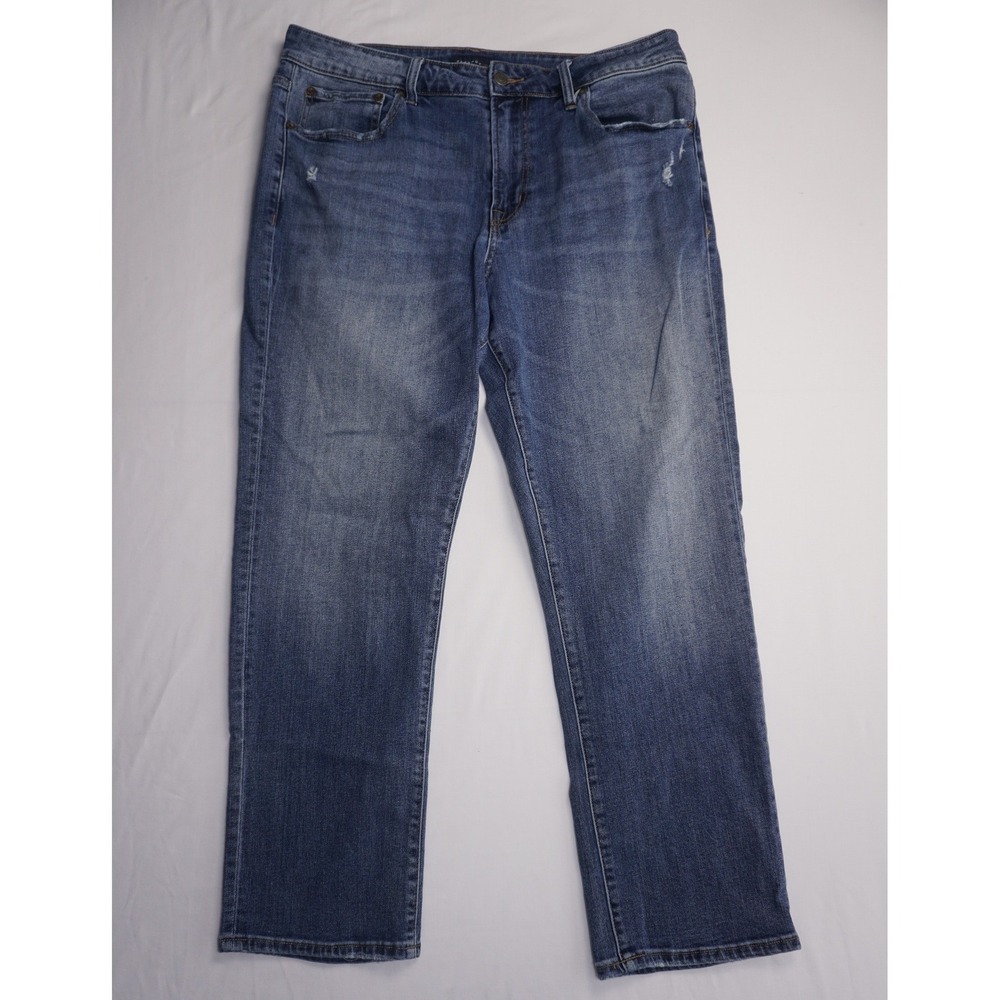 Aeropostale 36/30 Athletic Straight Blue Denim Jeans Coolmax Stretch - Picture 1 of 8